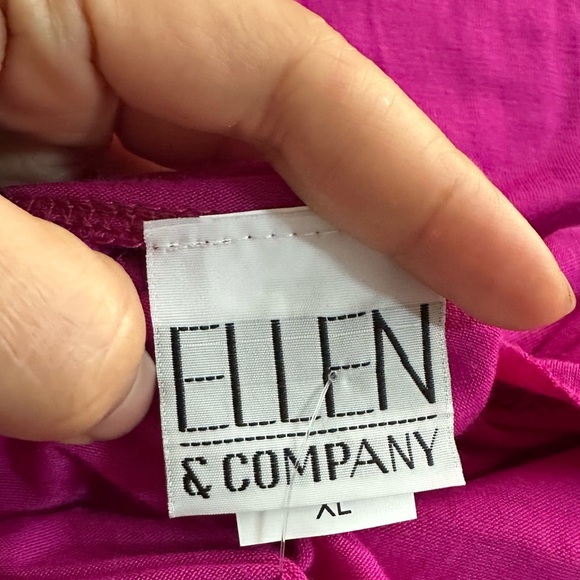 Ellen & company Pink Tunic with Relaxed Fit and 3/4 Sleeves size XL new with tag - Picture 2 of 9
